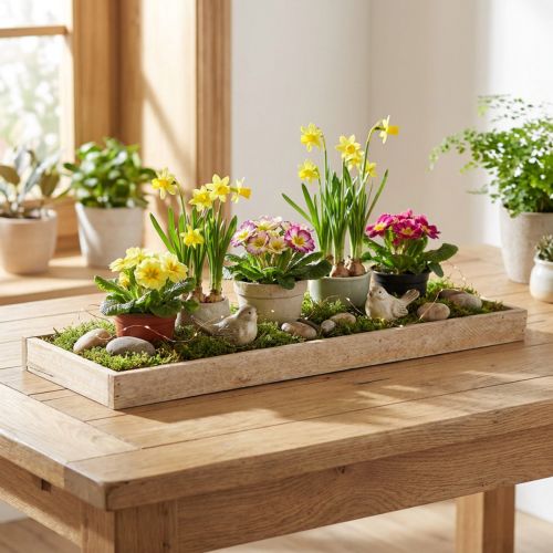 Dekorativt brett avlangt trebrett naturell 42×14×3cm 3stk | Floristik24.no
