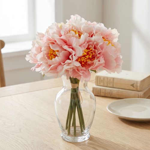 Paeonia Peony Kunstig Blomst Peonie Rosa Ø6cm 28cm 7 stk | Floristik24.no