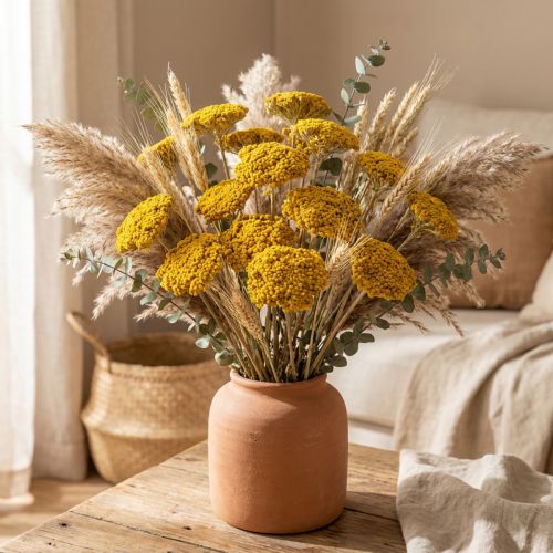Achillea Natur Gelb Ryllik Tørkede Blomster Gule 1kg | Floristik24.no