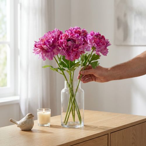 gjenstander Kunstig ranunkelblomst, en detaljert kopi for stue- og kontordekorasjon, 55 cm, 6 stk.