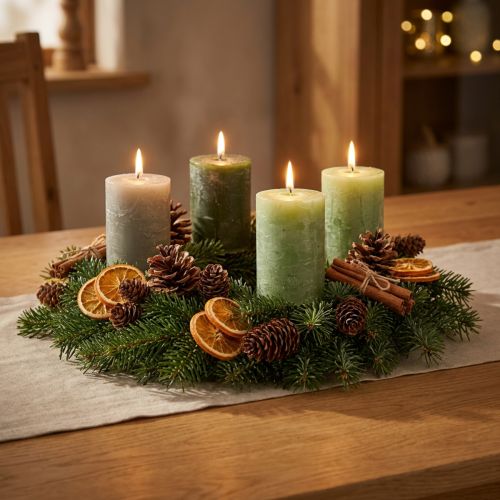 gjenstander Grønne kuppellys, 3 skjermer, ensfarget, rustikt, 70x100 mm, sett med 12, til dekorasjon og advent