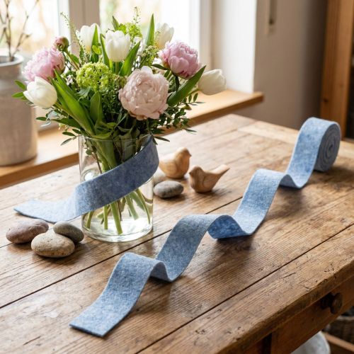 Filtbånd blå 7,5cm 5m | Floristik24.no