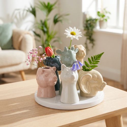 Vase dekorative dyrefigurer, perfekt for leken romdesign, 13 cm | Floristik24.no