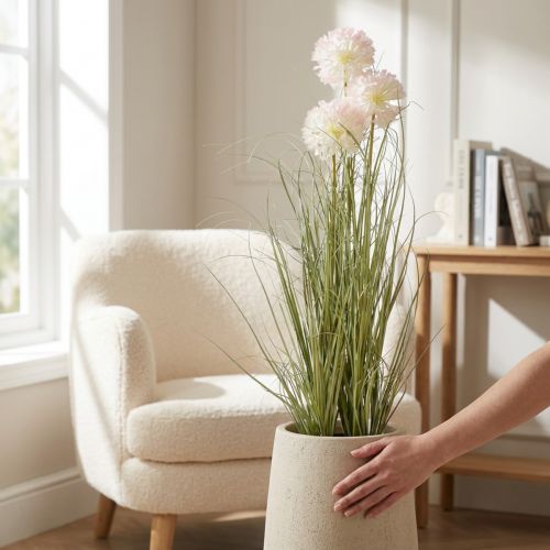 Kunstige blomster dekorative ballblomst allium prydløk kunstig 78cm | Floristik24.no