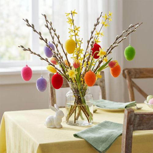 Pynteegg flokket fargerike 4cm 18 stk | Floristik24.no