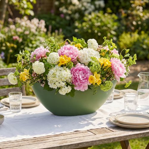 Plastbåt grønn 55,5cm x 14,5cm H17,5cm 1 stk | Floristik24.no