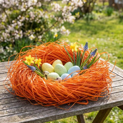 Raffia bast, flair bast appelsin 250gr | Floristik24.no