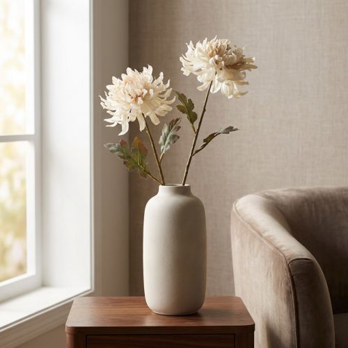 Krysantemum Kunstige Dekorative Blomster Krem L72cm 2stk | Floristik24.no