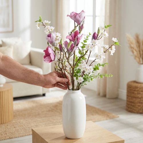 Kunstig blomst magnolia gren,