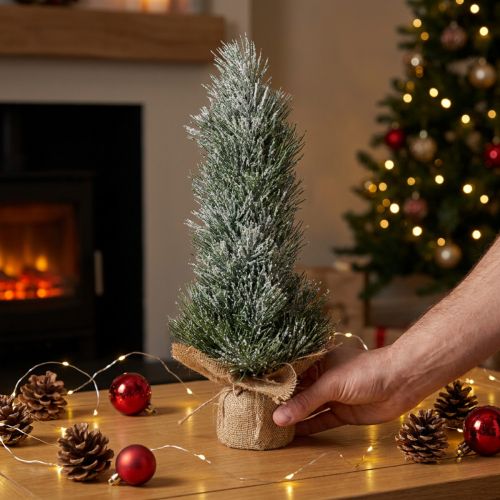 Mini juletre kunstig snødd i sekk H41cm | Floristik24.no