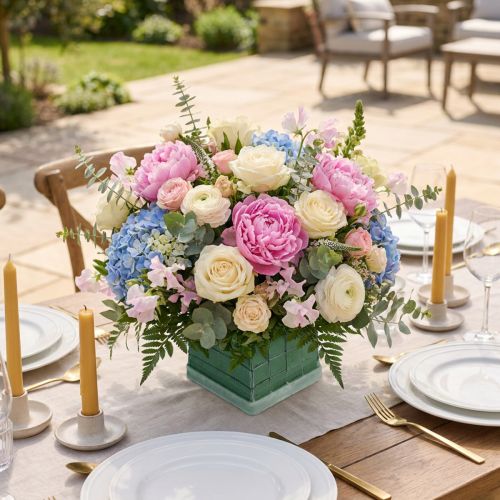 Blomster skum murstein bordoppstilling 11cm x 11cm x 8,5cm 4 stk | Floristik24.no