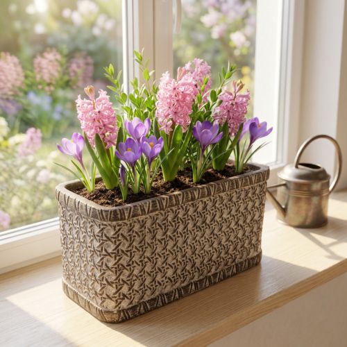 Plantekar Plantekar Keramikkskål Brun, Hvit 23×11×11cm | Floristik24.no