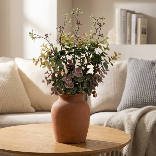 Eucalyptus Bush Kunstig Eucalyptus Grønn Rød 39cm | Floristik24.no