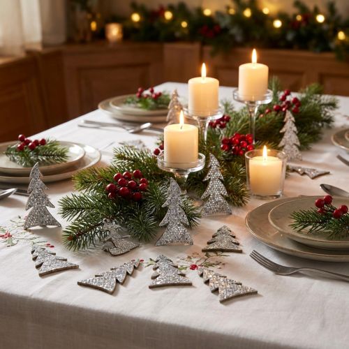 Glitrende juletre for strø 4cm 48 stk | Floristik24.no