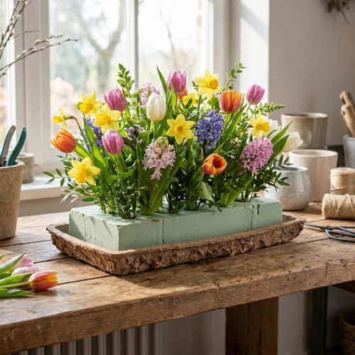 Oasis Biolit-base for blomsterskumklosser 25 × 14 × 2 cm, 11 stk. - Bærekraftige blomsterarrangementer, blomsterdekorasjonstilbehør | Floristik24.no