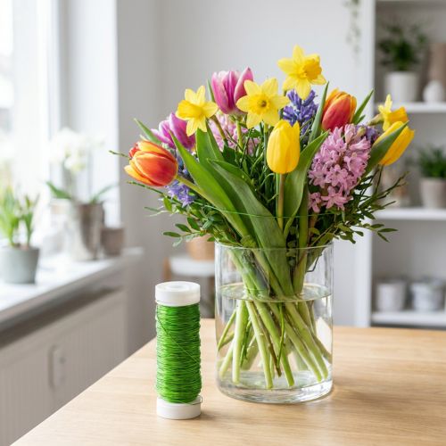 Deco emaljetråd Ø0,30mm 30g 50m eplegrønn | Floristik24.no