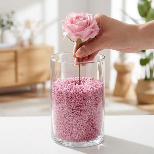 Dekorative granulat rosa dekorative steiner 2mm - 3mm 2kg | Floristik24.no