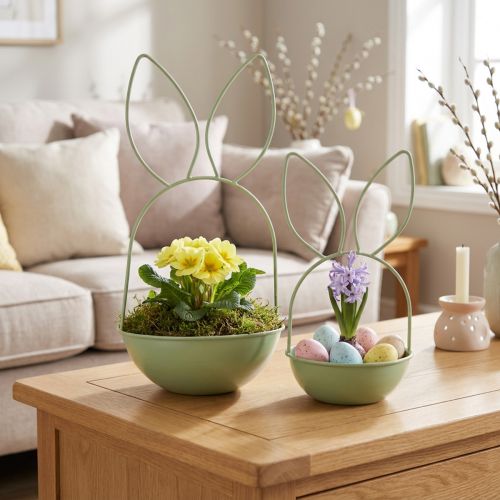 Kaninblomsterpotte, dekorativ påskepynt til stuen, 34 cm | Floristik24.no