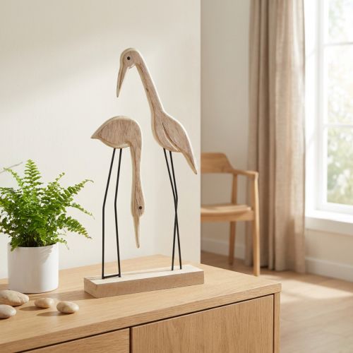 Stativ trefigur kranpar natur 27,5×13cm 2 stk | Floristik24.no