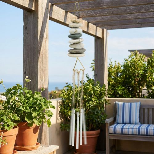 gjenstander Wind Chime Hanger Chime Maritime med steiner H50cm