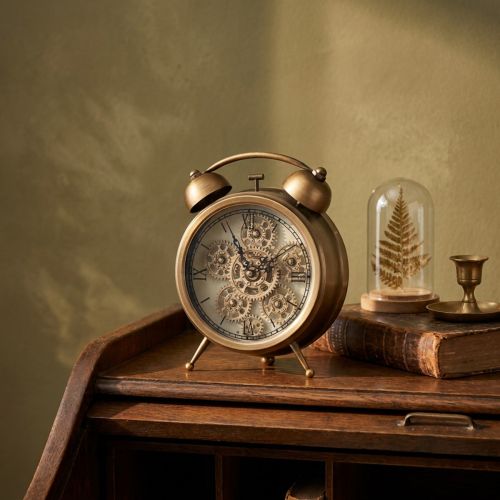 Steampunk klokke med romerske tall vekkerklokke 23x8x29,5cm | Floristik24.no
