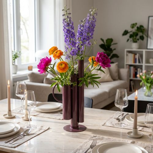 Slank, moderne vase for elegant borddekorasjon; eksklusiv dekorativ vase med et slående design; 31 cm | Floristik24.no