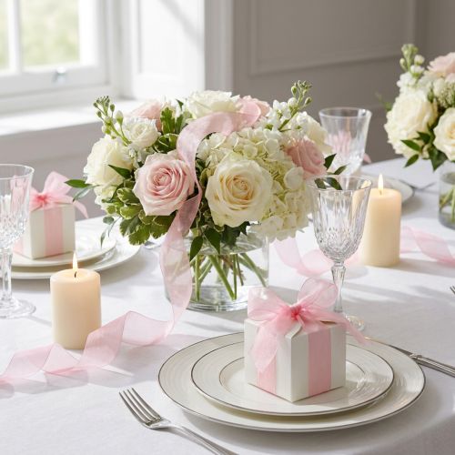 Organza bånd gavebånd rosa bånd selvkant 40mm 50m | Floristik24.no