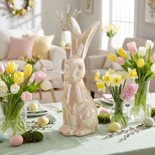 gjenstander Påskehare Keramikk i Beige Keramisk Kanin Stor H49,5cm