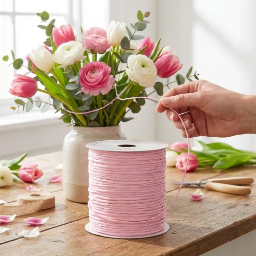 Trådviklet 50m rosa | Floristik24.no