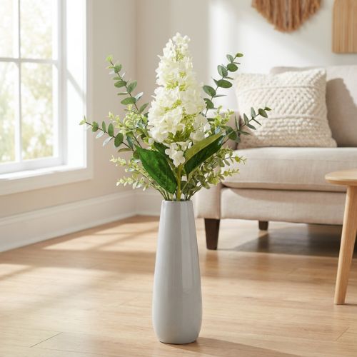 Panicle Hydrangea Krem Hvit Kunstig Hortensia Silkeblomst 98cm | Floristik24.no