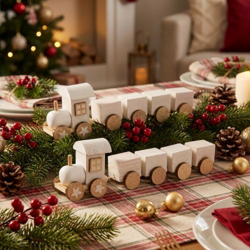 Tretog deco juletog hvit L20cm H6cm 2stk | Floristik24.no