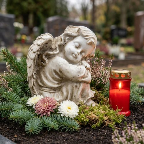 Angel for the Grave Cream Grave Angel Sovende Engel 6×5,5×8cm | Floristik24.no