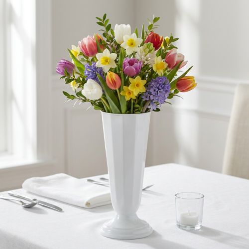 Innstillingsvase “Szwed” hvit Ø13cm - 20cm, 1stk | Floristik24.no