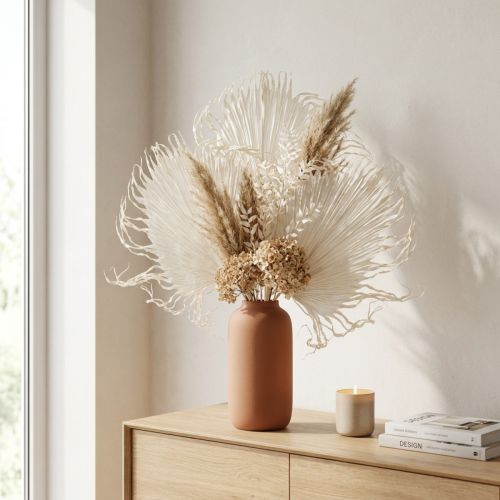 gjenstander Palmeblader tørkede dekorative blader bleket 45 cm 5 stk