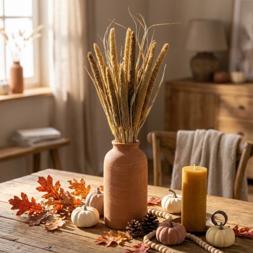Tørr blomsterdekor Kornhaug med hirsekolber tørket 45cm | Floristik24.no