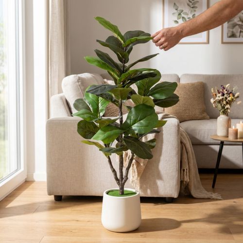 gjenstander Kunstig Ficus lyrata 120 cm dekorativ til stue