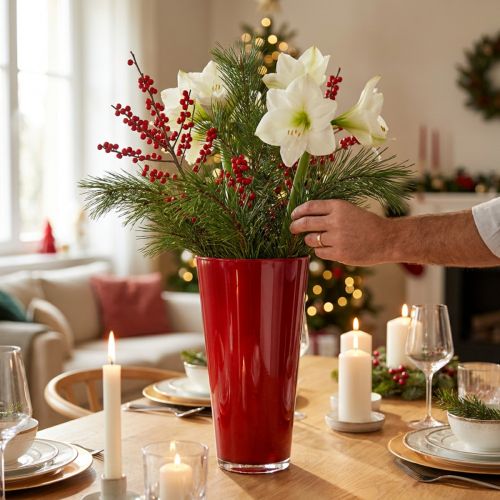 gjenstander Vase «Fizzy» Ø20cm H35cm rød 1 stk
