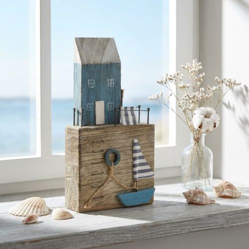 Maritim tredekor havnepromenade Shabby Chic H25,5cm | Floristik24.no
