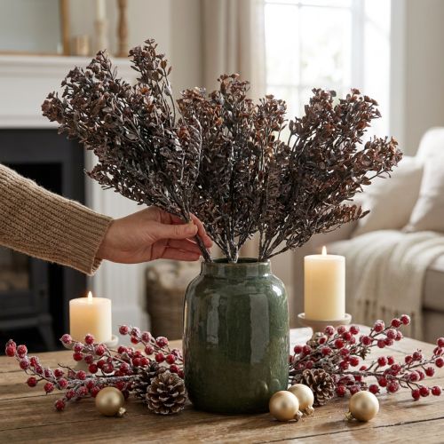 Kunstige planter brun høstdekor vinterdekor Drylook 38cm 3 stk | Floristik24.no