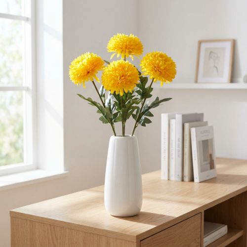 Dahlia Kunstige Dekorative Blomster Gul Blossom L64cm 3 stk | Floristik24.no
