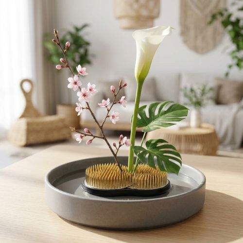 gjenstander Pinnsvin Kenzan Sun Moon Ikebana 110×65mm