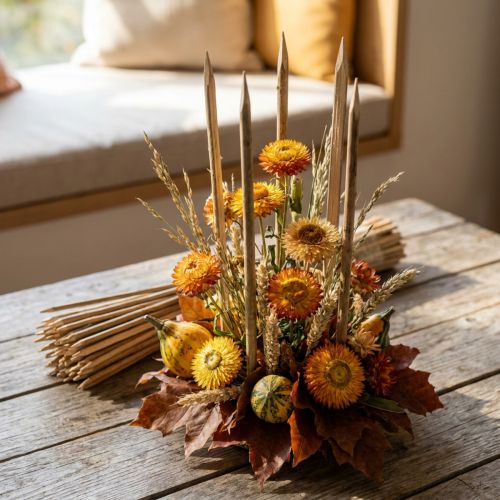 Delte pinner 50cm naturlig 100 stk | Floristik24.no