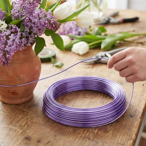 Aluminiumstråd 2mm 100g lavendel | Floristik24.no