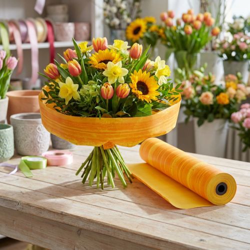 Mansjettpapir 25cm 100m Gul/oransje | Floristik24.no