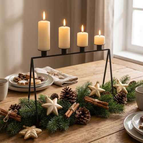 Lysestake Sort Lysestake adventskrans L38cm H31cm | Floristik24.no