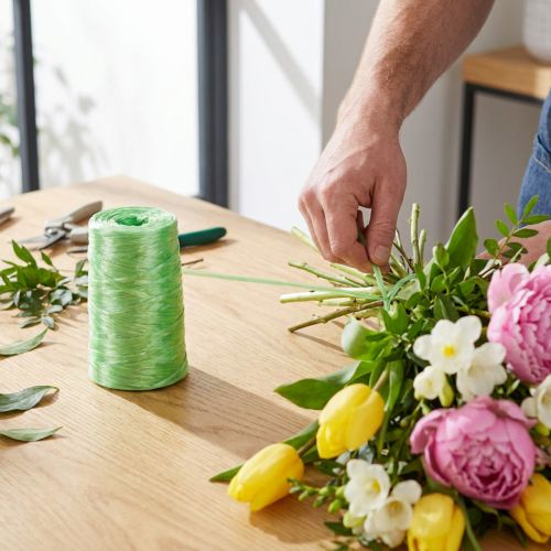 gjenstander Binding raffia grønn lys grønn kunstig raffia blomster raffia B5mm L800m