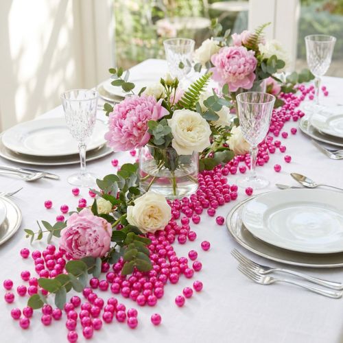 Dekorative rosa perler, Ø8 mm, 250 stk. | Floristik24.no