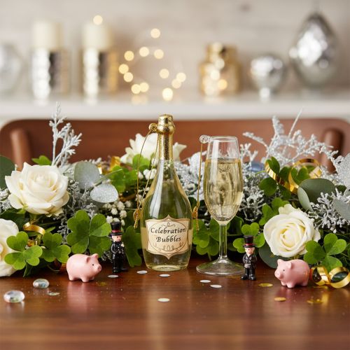 Anhengsett med champagneflaske og champagneglass, juletrepynt, 14 cm, 2 stk. | Floristik24.no