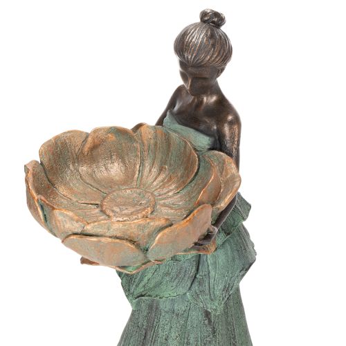 gjenstander Kvinnelig figur med blomsterskål, dekorativ statue for estetisk interiørdesign og hage, 55 cm