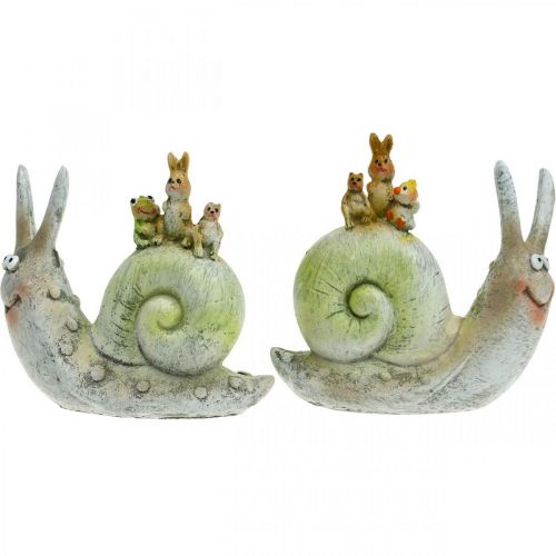 Floristik24 Vennlig dekorativ snegl med ledsagere, vår, borddekorasjon, hussnegl 2 stk.